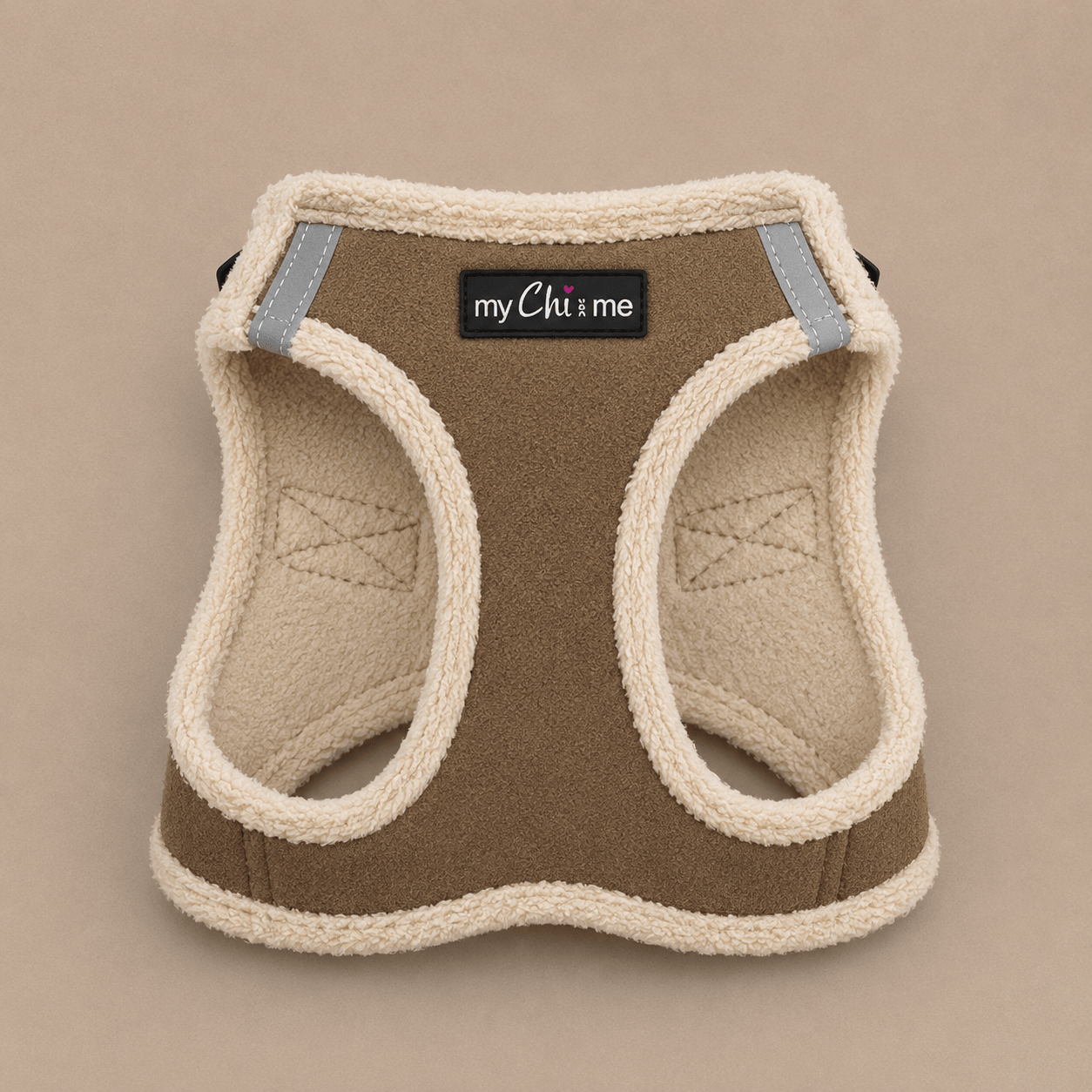 Tiny Trails Step In Soft Touch Suede Effect Faux Fur Lined Puppy and Small Dog Harness Mocha
