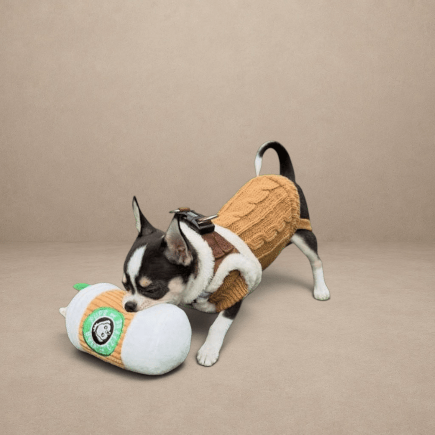 Tiny Trails Step In Soft Touch Suede Effect Faux Fur Lined Puppy and Small Dog Harness Mocha