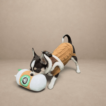 Tiny Trails Step In Soft Touch Suede Effect Faux Fur Lined Puppy and Small Dog Harness Mocha
