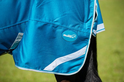 100g Detachable Neck Turnout Rug - Turquoise