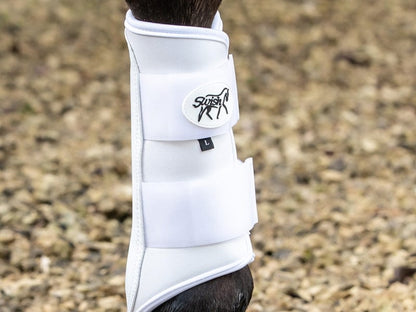 Double Locking Brushing Boots - White