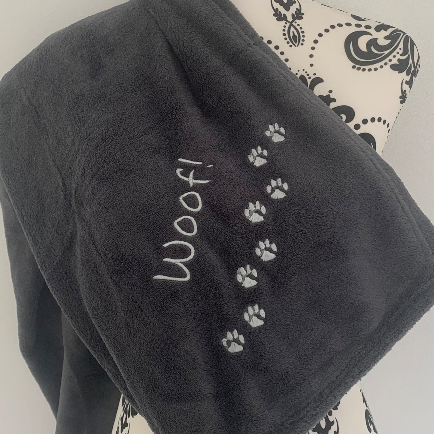 Pet Fleece Blanket - Mini Paws - Personalised in Corner