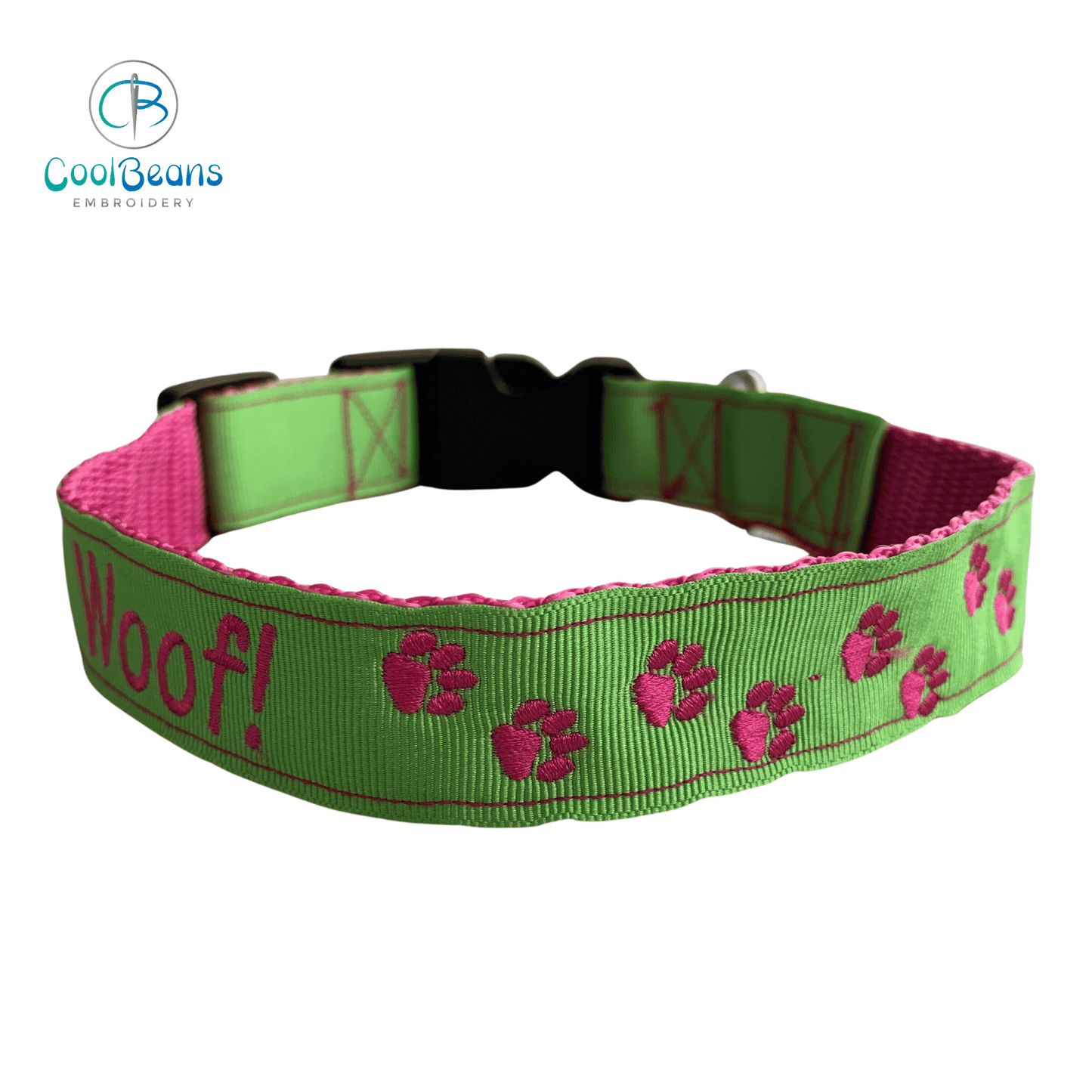 Dog Collar - Mini Paws - Handcrafted - Personalised - 25mm